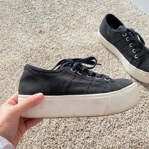 Black and White Platform Sneakers